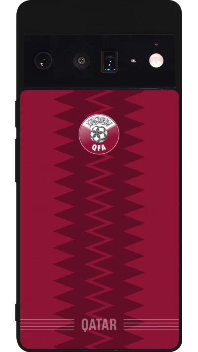 Google Pixel 6 Pro Case Hülle - Silikon schwarz Qatar 2026 personalisierbares Fussballtrikot