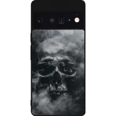 Google Pixel 6 Pro Case Hülle - Silikon schwarz Halloween 2024 smoky skull