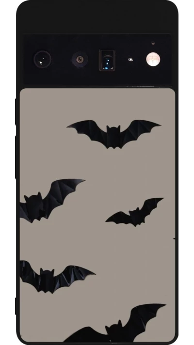 Google Pixel 6 Pro Case Hülle - Silikon schwarz Halloween 2026 Bats