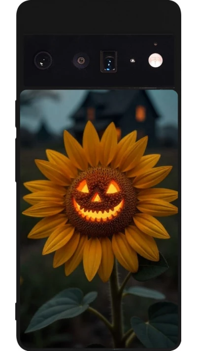 Google Pixel 6 Pro Case Hülle - Silikon schwarz Halloween 2026 Evil Sunflower