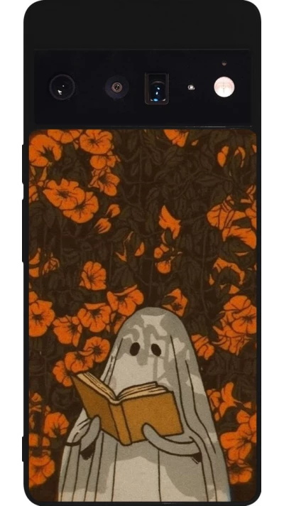 Google Pixel 6 Pro Case Hülle - Silikon schwarz Halloween 2026 Ghost reading