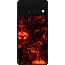 Google Pixel 6 Pro Case Hülle - Silikon schwarz Halloween 2026 Pattern Halloween