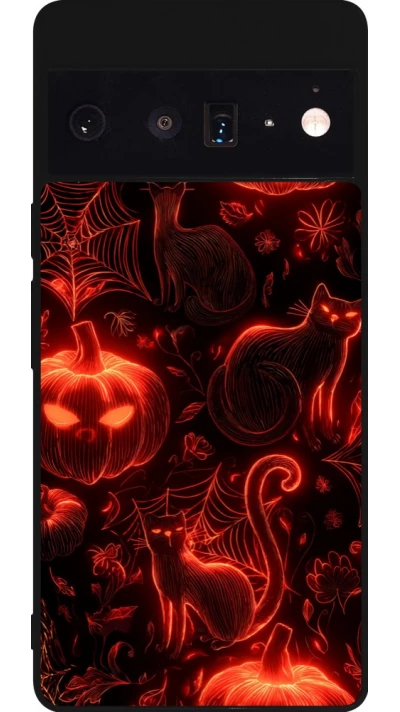 Google Pixel 6 Pro Case Hülle - Silikon schwarz Halloween 2026 Pattern Halloween
