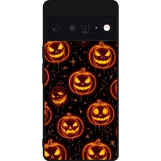Google Pixel 6 Pro Case Hülle - Silikon schwarz Halloween 2026 Pattern Pumpkins