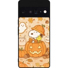 Google Pixel 6 Pro Case Hülle - Silikon schwarz Halloween 2026 Snoopy Halloween
