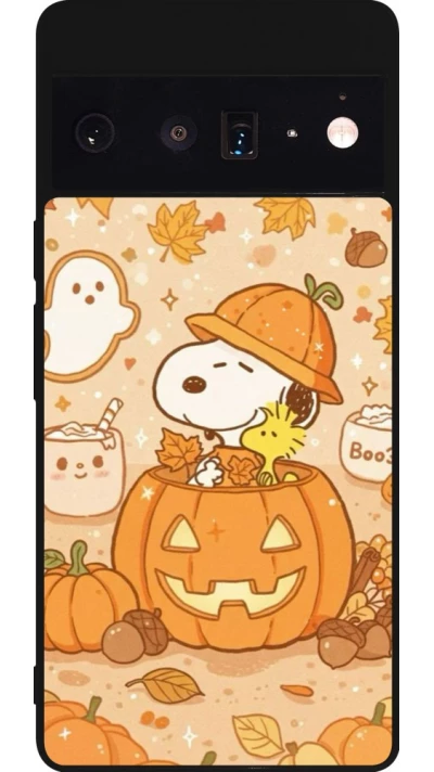 Google Pixel 6 Pro Case Hülle - Silikon schwarz Halloween 2026 Snoopy Halloween