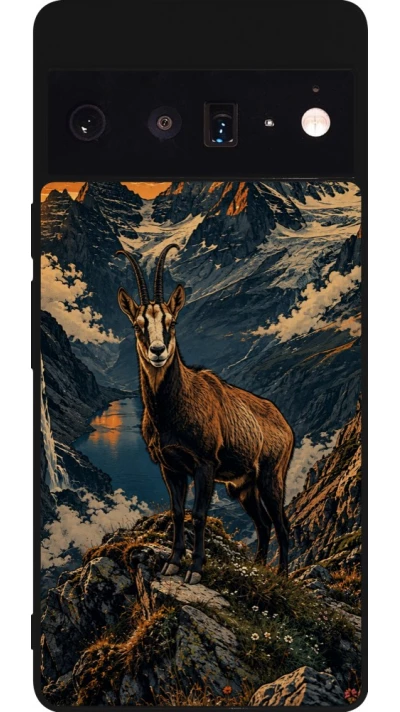 Coque Google Pixel 6 Pro - Silicone rigide noir Linocut Chamois