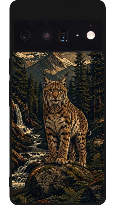 Coque Google Pixel 6 Pro - Silicone rigide noir Linocut Lynx