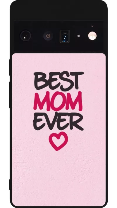 Google Pixel 6 Pro Case Hülle - Silikon schwarz Mom 2023 best Mom ever pink