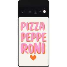 Google Pixel 6 Pro Case Hülle - Silikon schwarz Pizza pepperoni 2026
