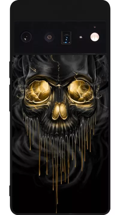 Google Pixel 6 Pro Case Hülle - Silikon schwarz Skull 02