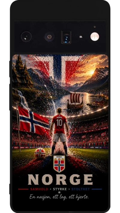 Google Pixel 6 Pro Case Hülle - Silikon schwarz Fussball Norwegen splash 2026
