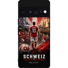 Google Pixel 6 Pro Case Hülle - Silikon schwarz Fussball Schweiz splash 2026