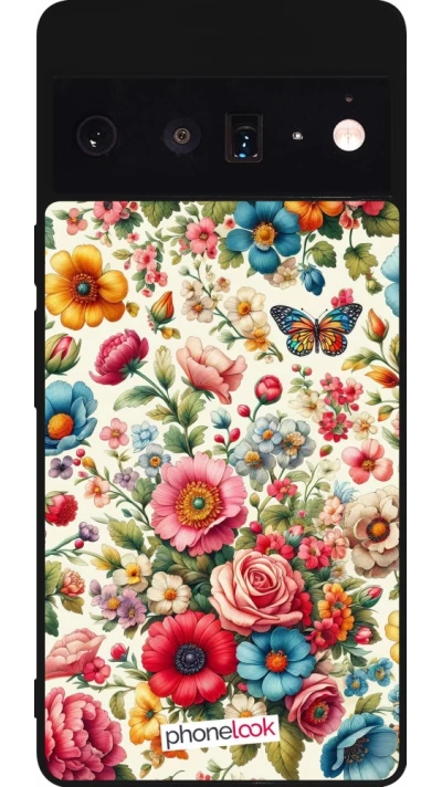 Google Pixel 6 Pro Case Hülle - Silikon schwarz Spring 25 fruehling bluetend