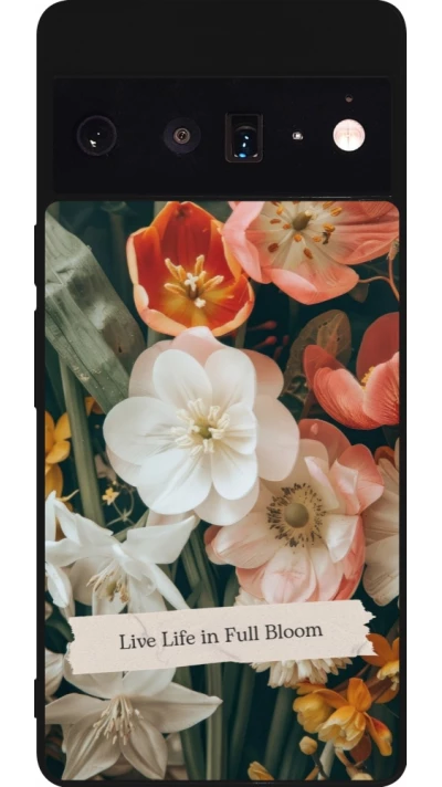 Google Pixel 6 Pro Case Hülle - Silikon schwarz Full Bloom Spring 2026