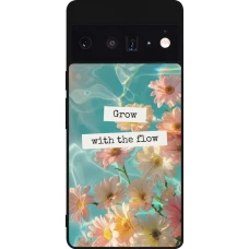 Google Pixel 6 Pro Case Hülle - Silikon schwarz Summer 2025 Grow with the flow