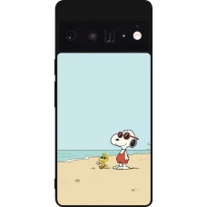 Google Pixel 6 Pro Case Hülle - Silikon schwarz Snoopy on the beach Summer 2026