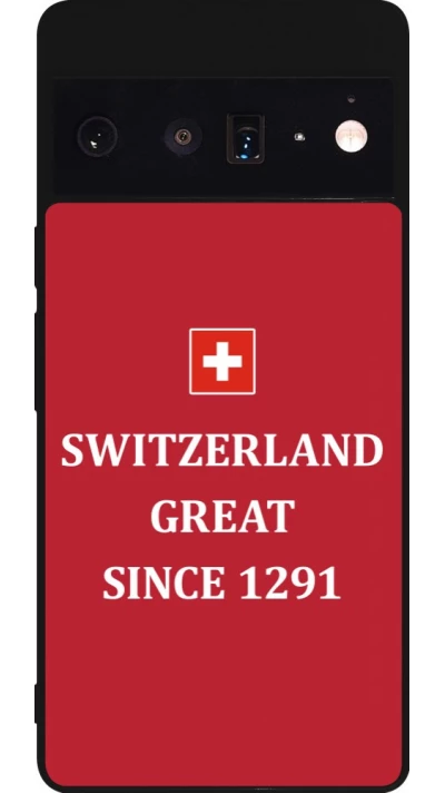 Coque Google Pixel 6 Pro - Silicone rigide noir Switzerland Great Since 1291