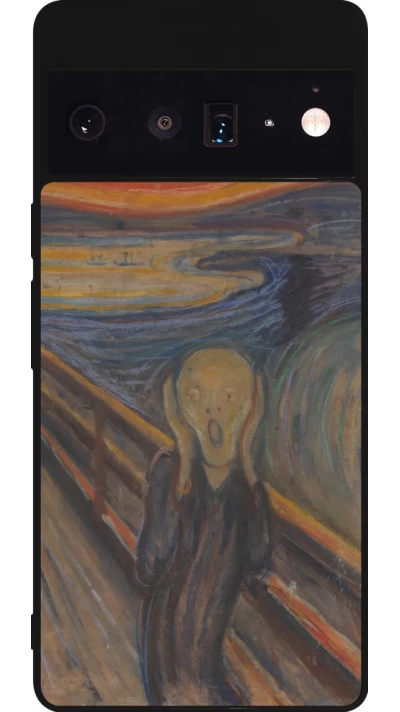 Google Pixel 6 Pro Case Hülle - Silikon schwarz Kunstbild - Der Schrei - Edvard Munch
