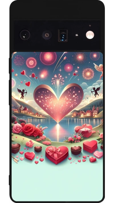 Google Pixel 6 Pro Case Hülle - Silikon schwarz Valentin 2025 Schick