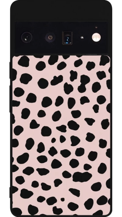 Coque Google Pixel 6 Pro - Silicone rigide noir Wild Leopard Pink