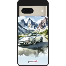 Google Pixel 7 Case Hülle - Silikon schwarz Porsche 911 Berg Aquarell