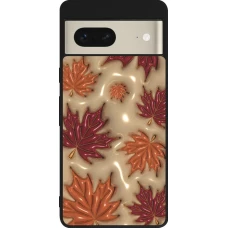 Google Pixel 7 Case Hülle - Silikon schwarz Autumn 26 3D leaves
