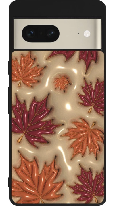Google Pixel 7 Case Hülle - Silikon schwarz Autumn 26 3D leaves