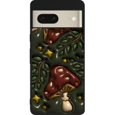 Google Pixel 7 Case Hülle - Silikon schwarz Autumn 26 3D mushrooms