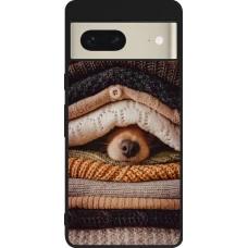 Google Pixel 7 Case Hülle - Silikon schwarz Autumn 26 Dog under the covers