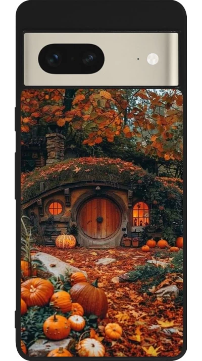 Google Pixel 7 Case Hülle - Silikon schwarz Autumn 26 Hobbit house
