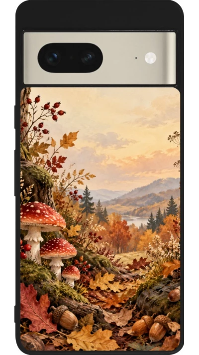 Google Pixel 7 Case Hülle - Silikon schwarz Autumn 26 Illustrated Autumn