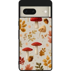 Google Pixel 7 Case Hülle - Silikon schwarz Autumn 26 Mushrooms and leaves