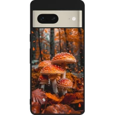 Google Pixel 7 Case Hülle - Silikon schwarz Autumn 26 Mushrooms in the woods