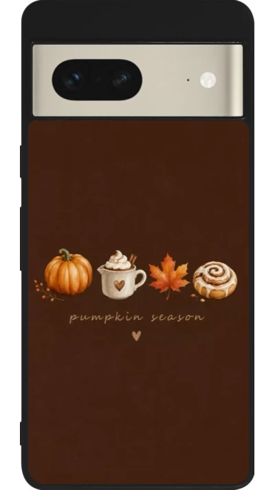 Google Pixel 7 Case Hülle - Silikon schwarz Autumn 26 Pumpkin season