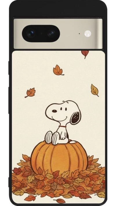 Google Pixel 7 Case Hülle - Silikon schwarz Autumn 26 Snoopy autumn