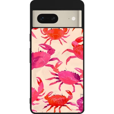 Coque Google Pixel 7 - Silicone rigide noir Crabs Paint