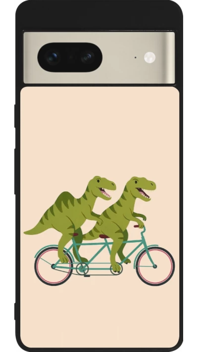 Google Pixel 7 Case Hülle - Silikon schwarz Dinosaurs on bikes 2026