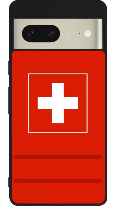 Google Pixel 7 Case Hülle - Silikon schwarz Euro 2020 Switzerland