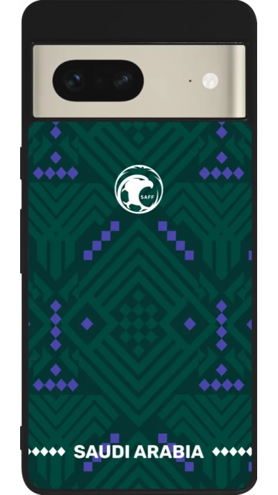 Google Pixel 7 Case Hülle - Silikon schwarz Saudi Arabien 2026 personalisierbares Fussballtrikot