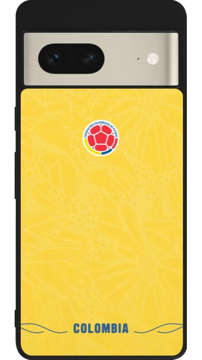 Google Pixel 7 Case Hülle - Silikon schwarz Kolumbien 2026 personalisierbares Fussballtrikot
