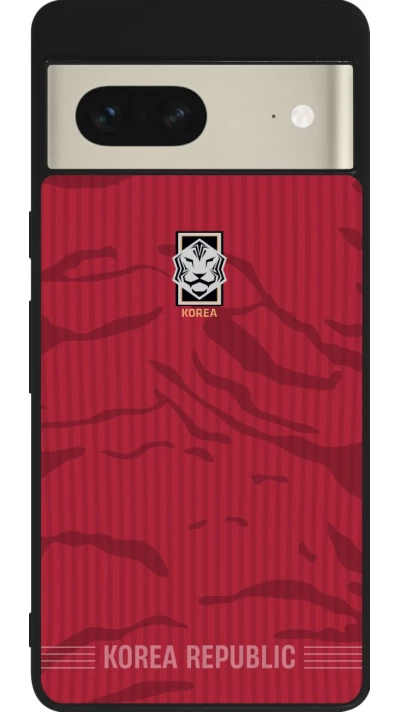 Google Pixel 7 Case Hülle - Silikon schwarz Südkorea 2026 personalisierbares Fussballtrikot