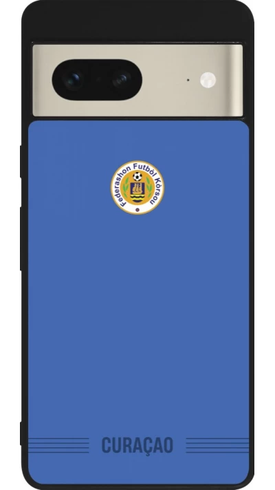 Google Pixel 7 Case Hülle - Silikon schwarz Curaçao 2026 personalisierbares Fussballtrikot