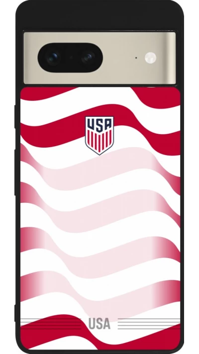 Google Pixel 7 Case Hülle - Silikon schwarz Vereinigten Staaten 2026 personalisierbares Fussballtrikot