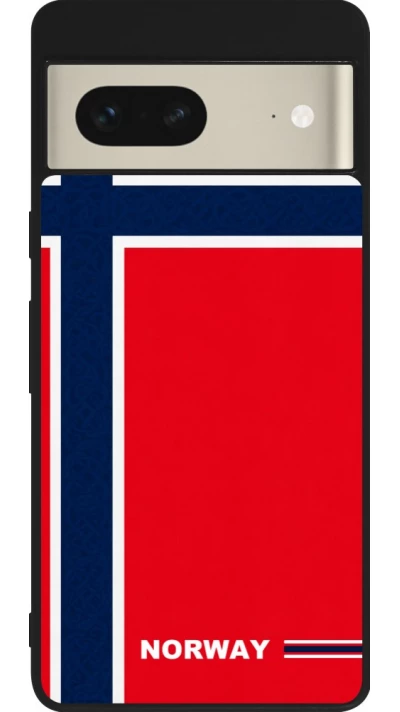 Google Pixel 7 Case Hülle - Silikon schwarz Norwegen 2026 personalisierbares Fussballtrikot