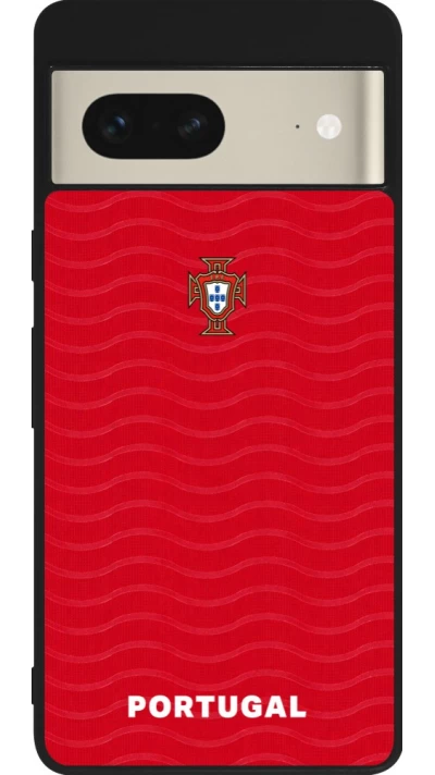Google Pixel 7 Case Hülle - Silikon schwarz Portugal 2026 personalisierbares Fussballtrikot