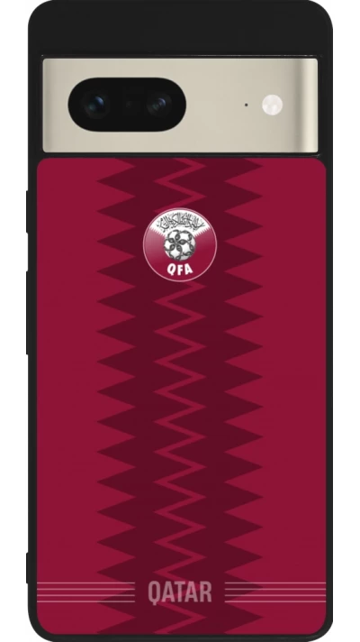 Google Pixel 7 Case Hülle - Silikon schwarz Qatar 2026 personalisierbares Fussballtrikot