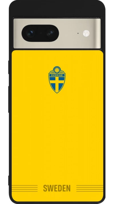 Google Pixel 7 Case Hülle - Silikon schwarz Schweden 2026 personalisierbares Fussballtrikot