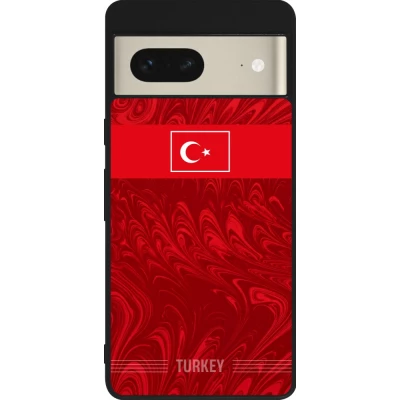 Coque Google Pixel 7 - Silicone rigide noir Maillot de football Turquie 2026 personnalisable