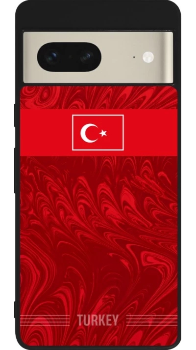 Google Pixel 7 Case Hülle - Silikon schwarz Türkei 2026 personalisierbares Fussballtrikot